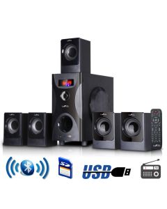 beFree Sound 5.1 Channel Surround Sound Bluetooth Speaker System in Black