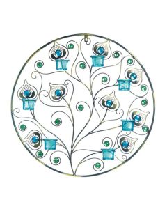 PEACOCK PLUMES CIRCULAR WALL SCONCE