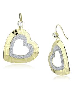 Gold Iron Earrings with Top Grade Crystal in Clear