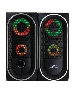beFree Sound 2.0 Computer Gaming Speakers with LED RGB Lights